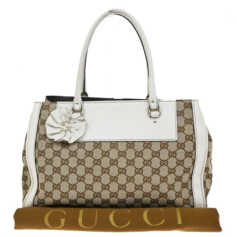 Gucci Trophy GG Canvas with Leather Small